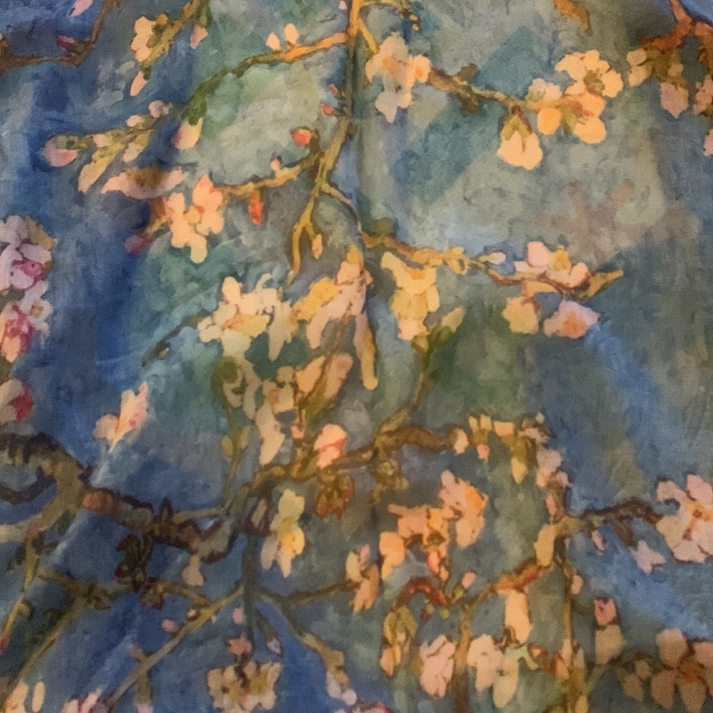 JC sunny just classic sheer blue floral / Van Gogh open kimono beach coverup o/s